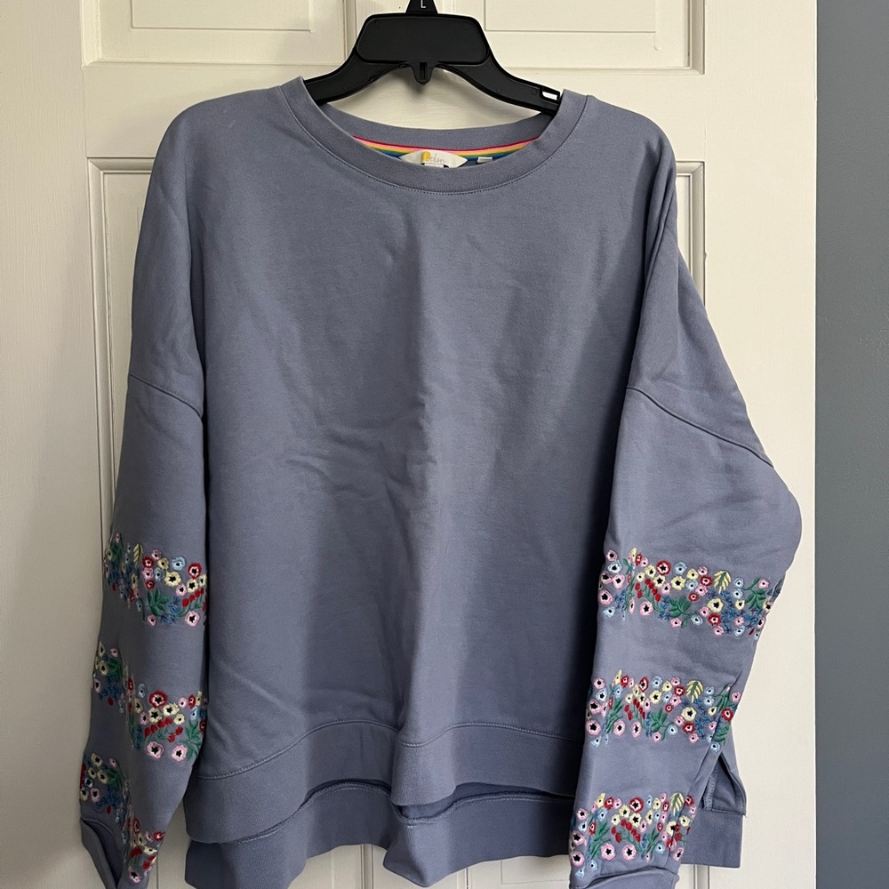 Boden Floral Embroidered Sweatshirt